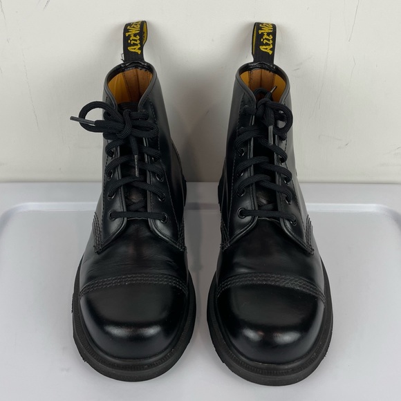 RARE Doc Martens NP5D Black Leather Boots Made in England UK Sz 8 - Picture 4 of 13